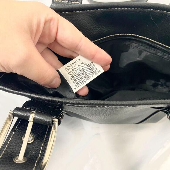 American Vintage Early 2000's Faux Leather Chunky Slouchy Black Shoulder Bag - Picture 5 of 5